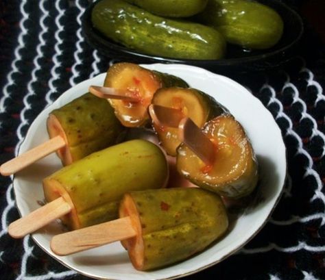 Weird And Unusual Recipes And Food Ideas - Food.com Weird Snacks, Pickle Vodka, Unusual Recipes, State Fair Food, Pickles Recipe, Fried Pickles, Sour Taste, Food Combining, Weird Food