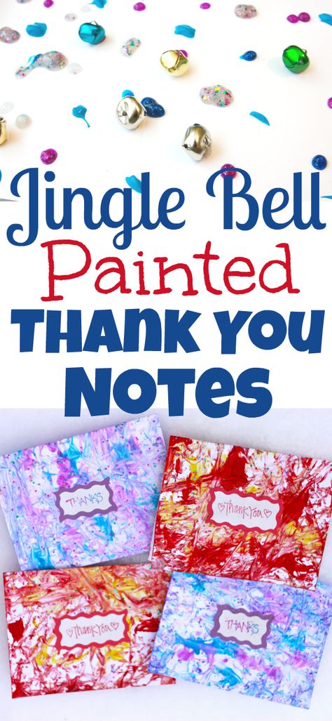 These Jingle Bell Painted Thank You Notes are the perfect way for children to say thank you for the gifts they were given at Christmas through process art. Easy Preschool Art Projects, Christmas Learning Activities, Christmas Learning, Fun Learning Games, Preschool Art Projects, February Crafts, Montessori Toddler Activities, Activities For Preschoolers, Christmas Activities For Kids