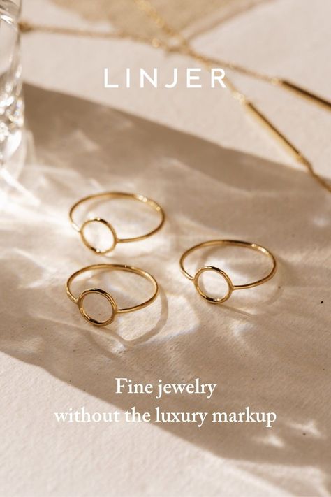 US$27 | The perfect minimalist ring for people looking for simple, classy ring that is also striking. Elegant and dainty with incredible craftsmanship: the Sol ring is perfect for stacking with classic and simple bands like our Liv Stacker Ring or the Nina Stacker Ring! It is far from boring and can easily suit different style preferences. Also available in 14k Solid Gold. #ring Minimal Jewelry Photography, Jewellery Creative, Gold Circle Ring, Open Circle Ring, Classy Ring, Creative Shots, Delicate Gold Ring, Ring Photography, Jewellery Photography Inspiration