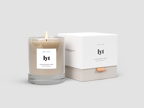 Candle Mockup PSD by Wassim Candle Mockup, Package Mockup, Product Visualization, Amber Jar Candle, Spa Candle, Candle Projects, Candle Label, Candle Aesthetic, Candle Packaging