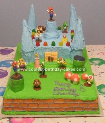 Mario Castle Cake, Large Sheet Cake, Mario Castle, Cake Mario, Mario Level, Mario Theme, Mario Cake, Super Mario Birthday Party, Mario Birthday Party