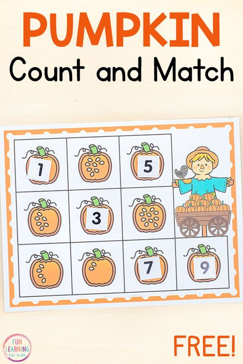 Pumpkin Center Activities, Pumpkin Seed Counting Activity, Pumpkin Ideas Preschool, Pumpkin Number Activities Preschool, Pumpkin Math Activities For Preschool, Pumpkin Activity Kindergarten, Pumpkin Counting Preschool, Pumpkin Math Preschool, Pumpkin Counting Activities