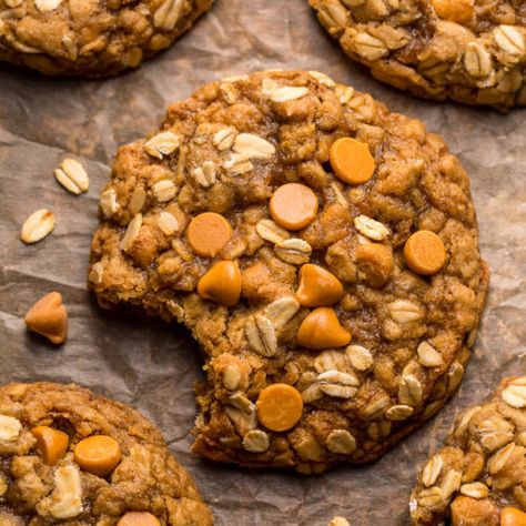 Butterscotch Oatmeal Cookies, Butterscotch Oatmeal, Iced Pumpkin Cookies, Oatmeal Scotchies, Oatmeal Butterscotch Cookies, Crispy Chocolate Chip Cookies, Salted Chocolate Chip Cookies, Baker By Nature, Butterscotch Cookies