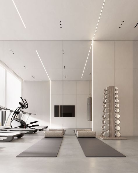 Gym Lighting, Gym Design Interior, Luxury Gym, Led Profile, Gym Room At Home, Gym Interior, Home Gym Decor, Aluminium Profile, Loft Studio