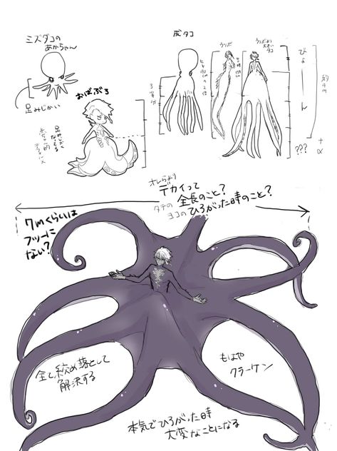 Octopus Person Drawing, Half Octopus Half Human Art, Octopus Mermaid Art, Tenticals Reference Drawing, Tentacle Reference Chart, Cecaelia Art Male, König Tentacles Fanart, Half Human Half Octopus, Mermaid Ears Drawing