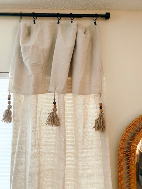 Diy Drop Cloth Curtains, Cortina Boho, Cortinas Boho, Cloth Curtains, Drop Cloth Curtains, Boho Curtains, Drop Cloth, Curtain Patterns, Diy Curtains