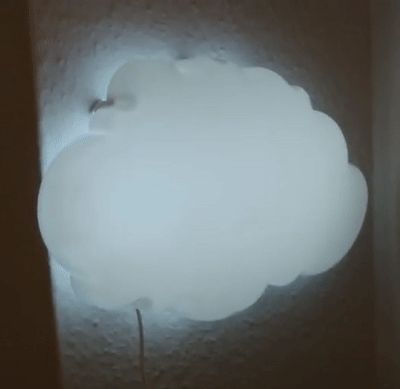 IKEA Cloud Lamp Displays The Weather With An ESP8266 | Hackaday Lamp Ikea, Cloud Night, Weather Display, Cloud Night Light, Cloud Lamp, Simple Lamp, Weather Data, Turn Blue, White Cloud