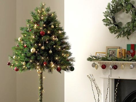 Flat Back Christmas Tree, Best Christmas Tree Stand, Small Xmas Tree, Half Christmas Tree, Half Christmas, Christmas Tree Colour Scheme, Fake Christmas Trees, Slim Christmas Tree, Cat Christmas Tree