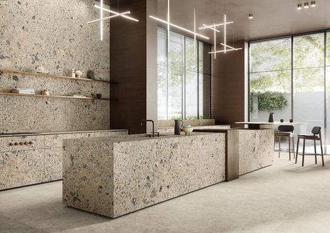 Ceppo Romano - Infinity - The Engineered Surface Dream Kitchens, Italian Tiles, Engineered Stone, Architecture Interiors, Kitchen Marble, Kitchen Islands, Marble Granite, Contemporary Kitchen, Large Size