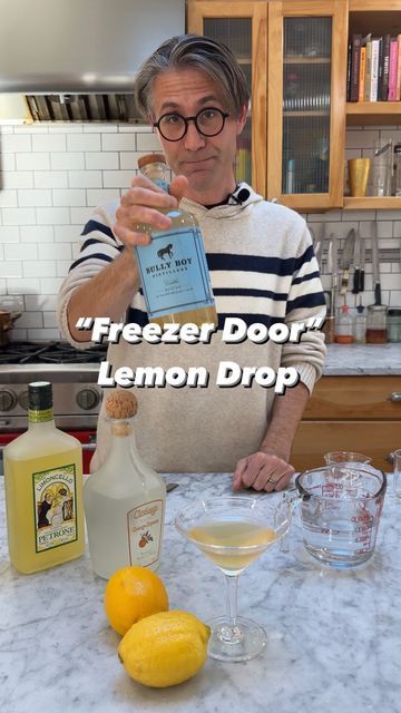 Freezer Lemon Drop Martini, Freezer Door Lemon Drop Martini, Lemon Drop Batch Cocktail, Freezer Door Martini, Christmas Lemon Drop, Batch Lemon Drop Martini, Freezer Door Cocktails, Frozen Lemon Drop, Freezer Cocktails