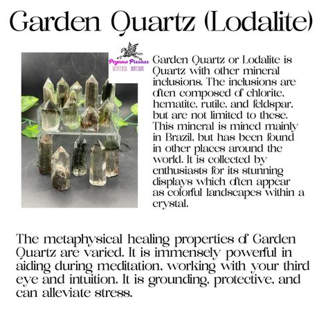 Garden Quartz is sooooo powerful!!! Garden Quartz Meaning, Garden Quartz Crystal Meaning, Quartz Meaning, Witch Spirituality, Garden Quartz, Metaphysical Healing, Crystal Meanings, Colorful Landscape, Places Around The World