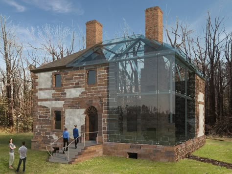 Architecture Extension, Ruins Architecture, 18th Century House, Architecture Renovation, Renovation Architecture, The Declaration Of Independence, Historic Mansion, Glass Facades, Earthship