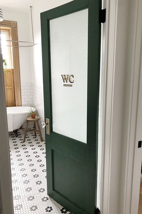 Half Glass Laundry Room Door, Small House Bathroom Door, Unique Bathroom Doors, Unique Bathroom Door Ideas, Small Bathroom Doors, Toilet Room Door, Bathroom Doors Ideas, Small Bathroom Door, Brownstone Boys