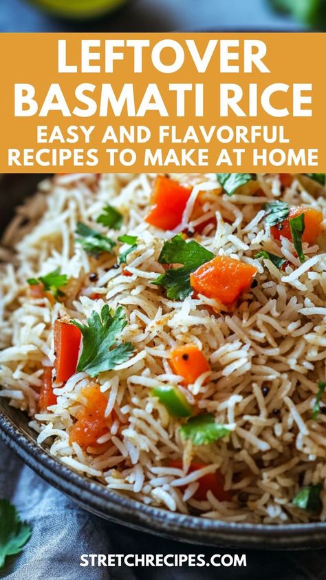 What to do with leftover basmati rice? Transform your leftovers into new favorites with these leftover basmati rice recipes! Explore recipes using leftover basmati rice and find out how to make the most of what you have. Save this pin and visit the blog for more creative tips! Recipes Using Basmati Rice, Leftover Rice Recipe, Recipes With Basmati Rice, Uses For Leftover Cooked Rice, Leftover Basmati Rice, Ways To Use Leftover Rice, Rice Breakfast Recipes, Leftover Rice Recipes, Basmati Rice Recipes