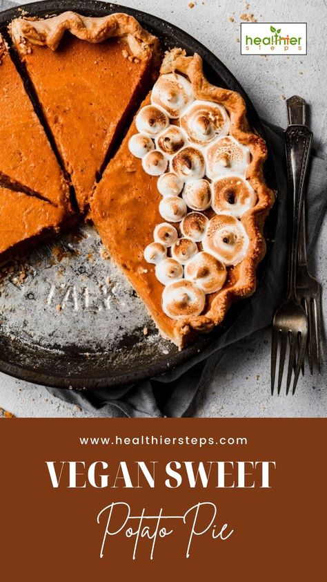 Vegan Sweet Potato Pie | Vegan Sweet Potato Pie Recipes Sweet Potato Pie Recipes, Sweet Patato, Vegan Sweet Potato Pie, Potato Pie Recipe, Vegan Pie Crust, Holidays Recipes, Vegan Soul Food, Sweet Potato Souffle, Orange Sweet Potatoes