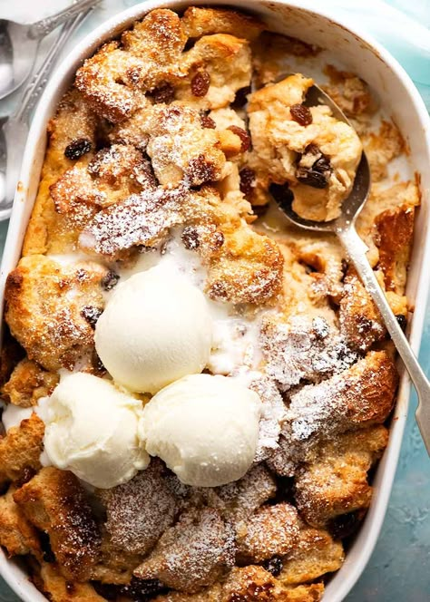 Bread Butter Pudding, British Pudding, Sunday Roast Dinner, Recipe Tin Eats, Pudding Bread, Tin Eats, British Desserts, Butter Pudding, Comfort Desserts