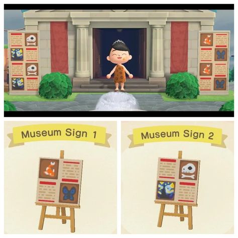 Museum Signage. Creator code: MA-6048-4468-2291 : ACQR Museum Signage, Acnh Qr Codes, Codes Animal Crossing, Acnh Patterns, Animal Crossing 3ds, Animal Crossing Funny, Ac New Leaf, Ac Ideas, Acnh Custom Designs