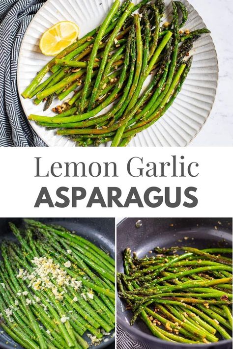 This Garlic Lemon Asparagus is the perfect quick side dish for any meal! Fresh asparagus gets a flavor boost with garlic, lemon zest, and a little olive oil. Sautéed in minutes and perfect for adding some brightness to your dinner plate! via @irena_macri Lemon Garlic Asparagus, Boil Asparagus, Garlic Asparagus, Best Asparagus Recipe, Garlic And Olive Oil, Lemon Asparagus, Easter Side Dishes, Asparagus Recipes, Quick Side Dishes