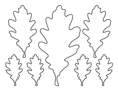 Oak leaf pattern. Use the printable outline for crafts, creating stencils, scrapbooking, and more. Free PDF template to download and print at http://patternuniverse.com/download/oak-leaf-pattern/ Oak Leaf Template Free Printable, Oak Leaf Outline, Leaves Template Free Printable, Oak Leaf Pattern, Fall Leaf Template, Leaf Templates, Printable Outline, Printable Leaves, Nature Patterns