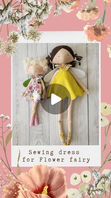 Fairy Doll Sewing Pattern, Doll Dress Patterns Free Printables, Fairy Dress Pattern, Diy Fairy Doll, Fabric Fairy Dolls, Doll Making Patterns, Dolls Hair, Doll Videos, Hi Hello