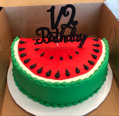 1/2 birthday watermelon cake Half Birthday Watermelon Theme, Half Watermelon Cake, Watermelon Cake Birthday Buttercream, Watermelon Cake Designs Birthday, Watermelon Slice Cake, Watermelon Design Cake, Watermelon Shaped Cake, Watermelon Decorated Cake, Watermelon Cakes Birthday