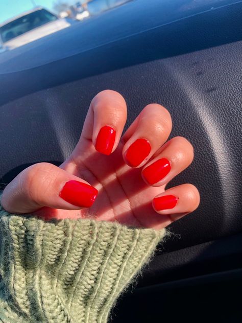 Short Red Nails, Red Nail, Dip Powder, Nail Color, Sally Hansen, Red Nails, Gel Polish, Red Color, Nail Colors