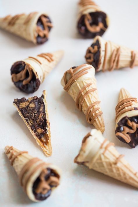 Lotus Caramel Truffle Cones - Overtime Cook Brownie Vegan, Brownie Brittle, Ice Cream Waffle Cone, Homemade Chocolate Truffles, Cannibis Recipes, Chocolate Cone, Gluten Free Graham Crackers, Kosher Cooking, Thanksgiving 2023