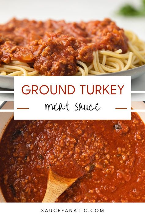 Ground Turkey Meat Sauce, Spaghetti Turkey Meat Sauce, Ground Turkey Red Sauce Pasta, Ground Turkey Fettuccine, Ground Turkey Meat Sauce Recipe, Spaghetti Sauce With Ground Turkey, Ground Turkey Marinara Sauce, Ground Turkey Spaghetti Sauce, Ground Turkey Pasta Sauce