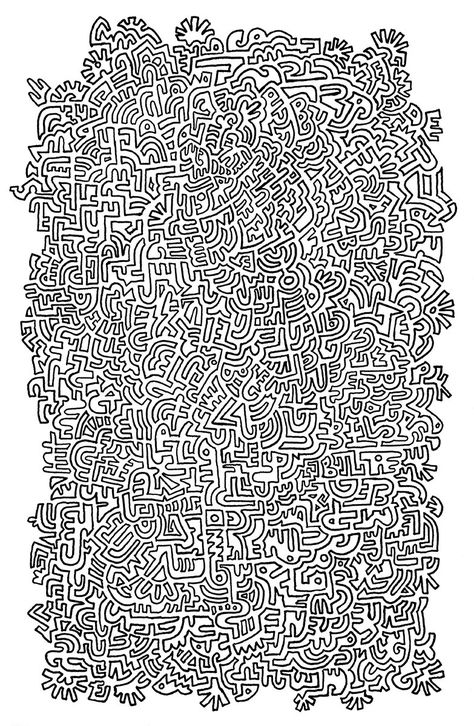 Complex Patterns Art, Keith Haring Pattern, Shape Doodles, Shapes Doodle, Doodle Shapes, Fun Doodles, Pattern Doodle, Keith Haring Art, Haring Art