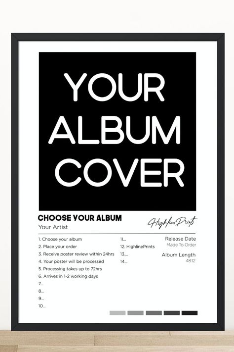 Choose Your Own Album Poster - Personalised Album Cover Poster - Custom Album Poster Print - Music Poster - Wall Art Décor Print Album Poster Template, Album Posters, Cool Album Covers, Vintage Music Posters, Wall Art Decor Prints, Print Music, Album Cover Poster, Iconic Album Covers, Album Diy