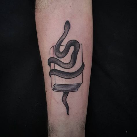 book and snake tattoo by Uve #Uve #graphic #blackandgrey #bold #popart #book #snake #reptile #nature | By Uve | Apr 30th 2018 | 520867 Hermione Granger And Draco Malfoy, Slytherin Tattoo, Awesome Tattoo Ideas, Bookish Tattoos, Snake Reptile, Piercing Inspiration, Awesome Tattoo, Sleeve Ideas, Book Tattoo