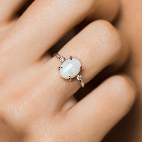 Opal Ring Simple, Oval Opal Ring, Opal Ring Silver, Rings Opal, Australian Opal Ring, Timeless Engagement Ring, Local Eclectic, Wedding Ring Unique, Jewelry Gothic