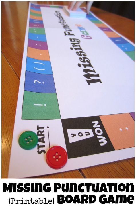 Punctuation Games, Board Game Printable, Punctuation Activities, Educational Board Games, Primary Writing, Printable Board Games, Homeschool Writing, 4th Grade Writing, Literacy Games