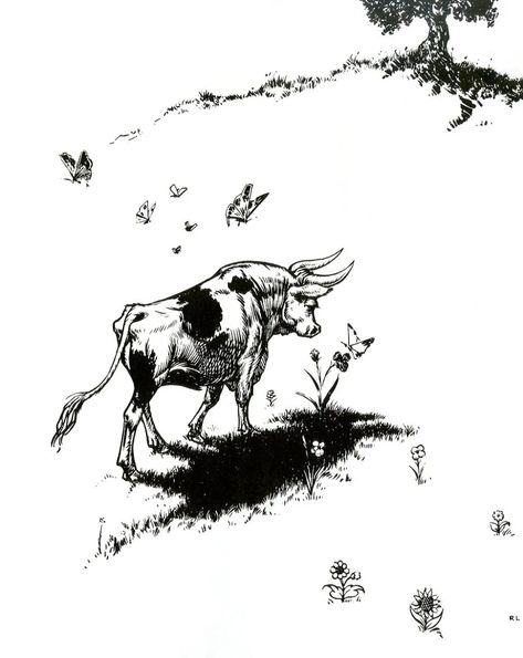 When “The Story of Ferdinand” Was Fodder for the Culture Wars | The New Yorker Ferdinand The Bull, The Story Of Ferdinand, Ferdinand The Bulls, Bull Tattoos, The Bull, A Cow, Tattoos For Kids, Children's Picture Books, Childrens Stories