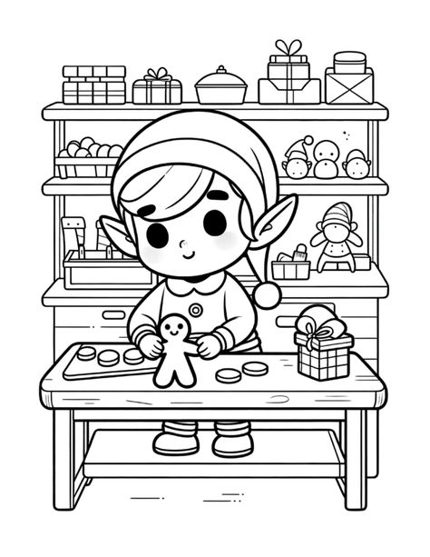 Santas Workshop Coloring Page, Sleigh Coloring Page, Elves Workshop, Elf Coloring Pages, Elf Workshop, Elf Coloring, Santa And Sleigh, Free Christmas Coloring Pages, Printable Tickets