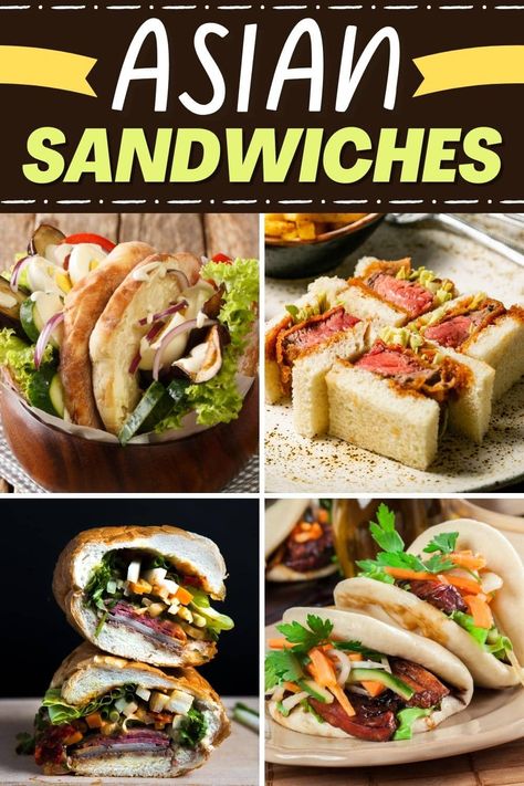 Level up your lunch game with one of these easy Asian sandwiches! From banh mi to kaya toast to Chinese hamburgers, you're sure to love these tasty recipes. Asian Sandwich Ideas, Thai Sandwich Recipes, Bon Mi Sandwich Recipe, Asian Sandwich Recipes, Asian Chicken Sandwich, Chinese Sandwich, Asian Sandwiches, Chinese Barbeque Pork, Korean Sandwich