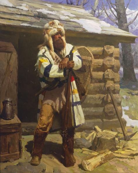 image American Frontiersman, Mian Situ, Mountain Man Clothing, Mountain Man Rendezvous, Animal Artists, Jackson Hole Art, Western Frontier, Cowboy Artists, Western Artwork