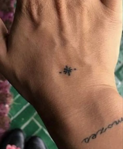 Minimal Sigil Tattoo, Greek Word Tattoos For Women, Simple Lines Tattoo, Symmetrical Wrist Tattoo, Small Handpoke Tattoos, Arm Crease Tattoo Inner, Tiny Symbol Tattoo, Toe Tattoos For Women Simple, Dot Hand Tattoo