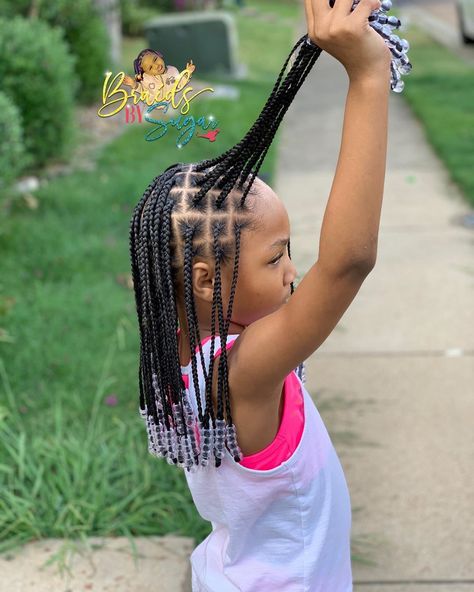 Braidsby_sugar 🧞‍♀️’s Instagram profile post: “🥶” Braided Wigs For Kids, Kidsbraids Hairstyles With Beads, Kids Beaded Hairstyle, Hairstyles For Black Girls Kids 10-11, Kids Box Braids, Toddler Braids, Pretty Little Black Girls Children, Black Kids Braids Hairstyles, Lil Girl Hairstyles