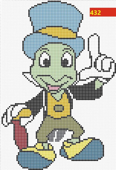 Disney Graphs, Boys Blankets, Pixel Cartoon, Jimmy Cricket, Disney Cross Stitch Patterns, Graph Crochet, Disney Cartoon Characters, Pixel Art Templates, Stitch Cartoon