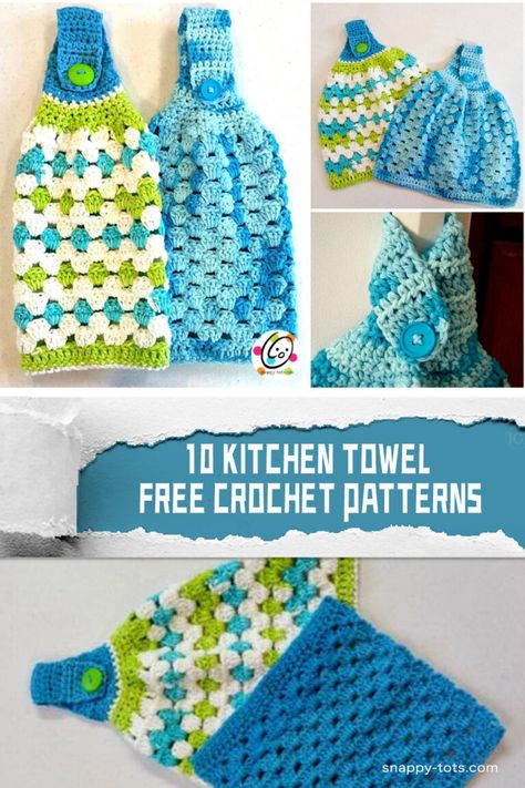 Crochet Kitchen Towel, Crochet Dish Towels, Crochet Towel Holders, Crochet Towel Topper, Crochet Kitchen Towels, Crochet Scrubbies, Crochet Patterns Free Beginner, Dishcloth Crochet Pattern, Crochet Towel