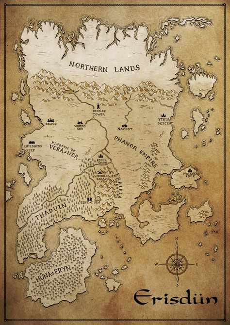 What Are Fantasy Maps: How to Create a Whole New (Fictional) World Fantasy Cartography, Fantasy Map Making, Fantasy World Map, Fantasy Maps, Rpg Map, D D Maps, Old Maps, Arte Sketchbook, Fantasy Map