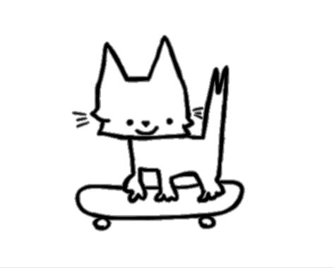 Skate Sketch, Skateboarding Drawing, Skateboard Doodle, Cat On Skateboard Drawing, Skateboard Drawing, Cat On A Skateboard, Cat On Skateboard, Cat Skateboarding, Scooter Drawing