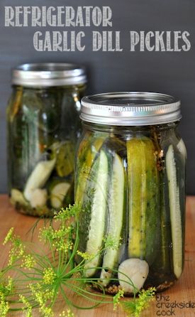 Super crunchy, super tasty, super easy - what more can you ask for in a pickle? Refrigerator Garlic Dill Pickles | The Creekside Cook Easy Dill Pickles, Garlic Dill Pickles, Pickled Cucumbers, Canning Pickles, Refrigerator Pickles, Dill Pickles, Homemade Pickles, Pickled Veggies, Garden Recipes