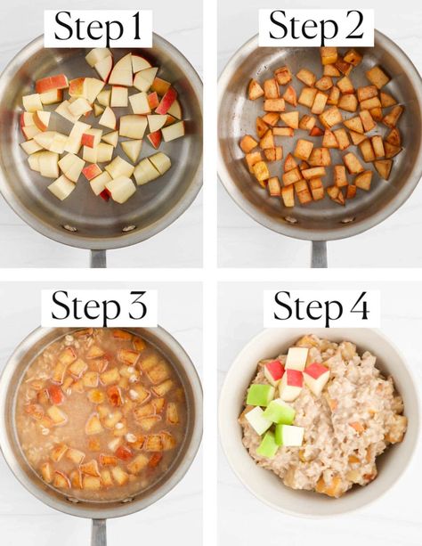 How To Make Apple Cinnamon Oatmeal, Homemade Apple Cinnamon Oatmeal, Healthy Apple Cinnamon Oatmeal, Oatmeal Apple Cinnamon, Cinnamon Apple Oatmeal, Starter Food, Apple Baby Food, Oatmeal Apple, Apple Breakfast