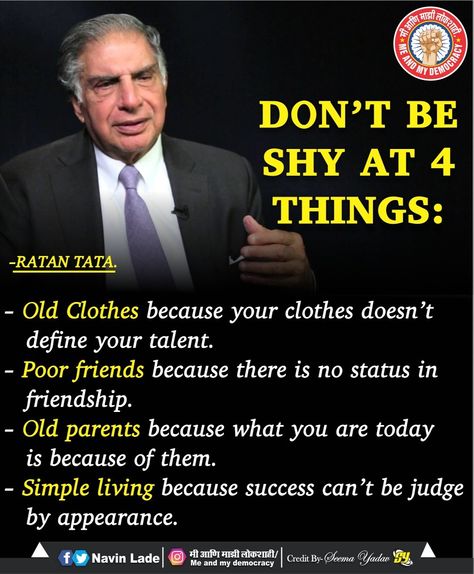 #motivationalquotes Words Of Ratan Tata, Ratan Tata Motivational Quotes, Tata Ratan, Ratan Tata Quotes, Millionaire Mindset Quotes, Inspirational Smile Quotes, Psychological Facts Interesting, Ratan Tata, Life Advice Quotes Inspiration