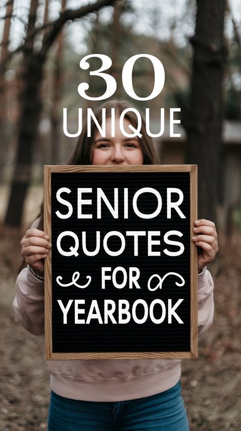 30 Unique Senior Quotes for Yearbook to Make Your Graduation Unforgettable Inspiring Quotes For High School Seniors, Friends Senior Quotes, Country Senior Quotes For Yearbook, Quotes For Seniors In High School, Graduation Quotes High School Senior Funny, Senior Quotes Unique High Schools, Grad Quotes Yearbook, High School Yearbook Quotes, Iconic Senior Quotes