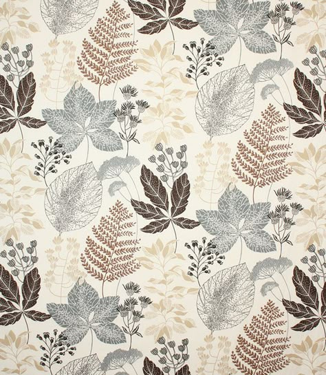 Elin Fabric / Natural Flora, Leaves, Grey, Beige, Brown, Black. We love the layered design of this leafy print. A great statement and feature within your interior. Modern Wallpaper Texture, Crochet Bedsheets, Rhythm Art, Crochet Curtain Pattern, Abstract Art Paintings Acrylics, Floral Textile, Folk Art Flowers, Textile Prints Design, Crochet Curtains