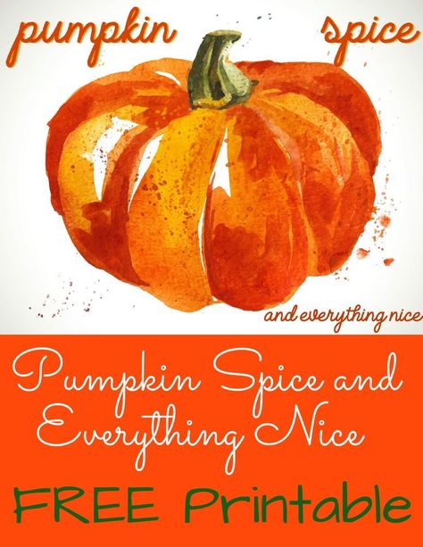 Pumpkin Spice and Everything Nice Free Printable #PumpkinSpice #FallPrintable Holidays Ideas, Pumpkin Spice And Everything Nice, Craft Photography, Diy For Men, Pinterest Party, Fall Printables, Free Label, Holiday Printables, Fabric Pumpkins