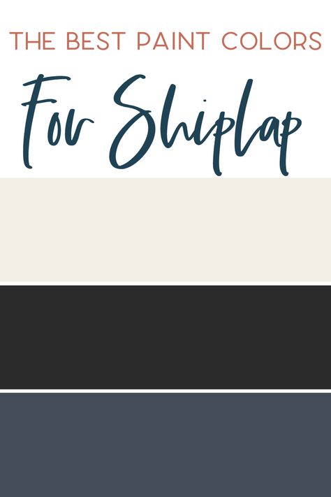 So you installed your shiplap wall or shiplap ceiling but what color do you paint it?  My favorite paint color for shiplap walls is Alabaster by Sherwin-Williams.  It’s the color we painted our DIY shiplap wall in our daughter’s nursery and we loved it.  Read the post to see my 2 other favorite paint colors for shiplap whether you are farmhouse style or more modern.  Plus, I’m sharing 9 additional colors you may not have thought of! #shiplap #paint #diyshiplap Shiplap Bedroom Colors, Shiplap Wall Colours, Shiplap Accent Wall Painted, Bathroom Paint Colors With Shiplap, Charcoal Shiplap Wall Bedroom, Sherwin Williams Shiplap Paint Colors, What Color To Paint Shiplap Walls, Black Shiplap Wall Nursery, Best Colors For Shiplap Walls